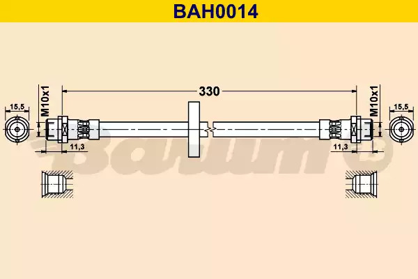 Тормозной шланг передний BARUM BAH0014