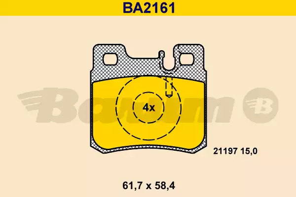 Тормозные колодки задние BARUM BA2161