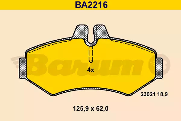 Тормозные колодки задние BARUM BA2216