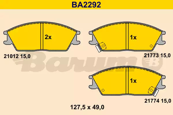 Тормозные колодки передние BARUM BA2292