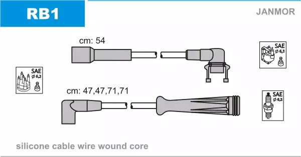 Высоковольтные провода зажигания JANMOR RB1