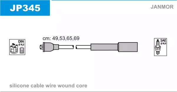 Высоковольтные провода зажигания JANMOR JP345