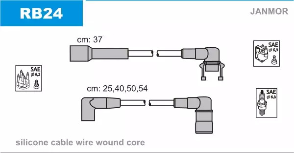 Высоковольтные провода зажигания JANMOR RB24