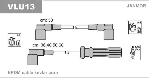 Высоковольтные провода зажигания JANMOR VLU13