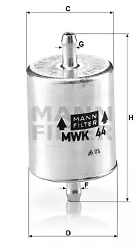 Фильтр топливный MANN FILTER MWK44