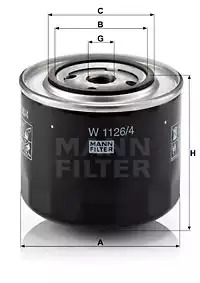 Масляный фильтр MANN FILTER W1126
