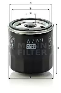 Масляный фильтр MANN FILTER W71241