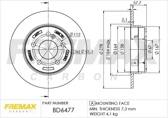 Тормозной диск задний FREMAX BD6477