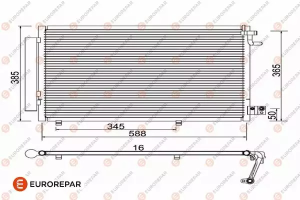 Радиатор кондиционера EUROREPAR 1610162880