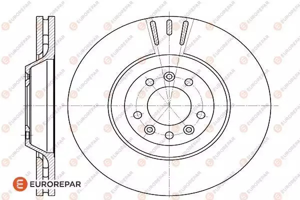 Тормозной диск передний EUROREPAR 1618864680