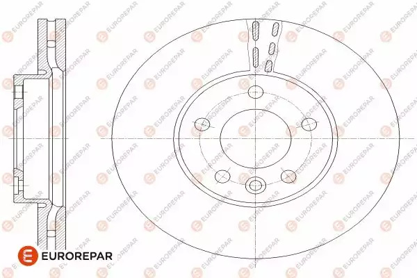 Тормозной диск передний EUROREPAR 1642767580