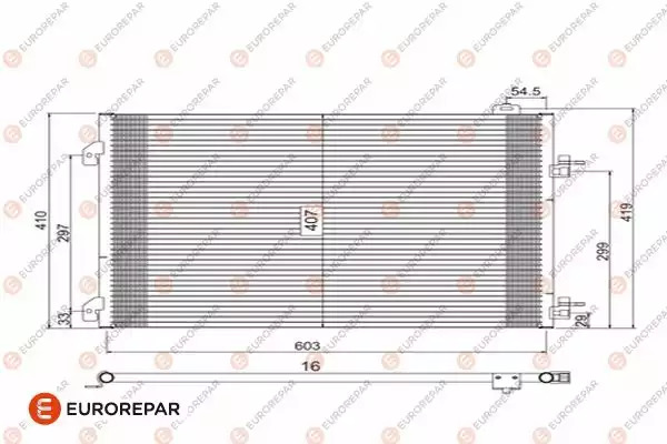 Радиатор кондиционера EUROREPAR 1610159180