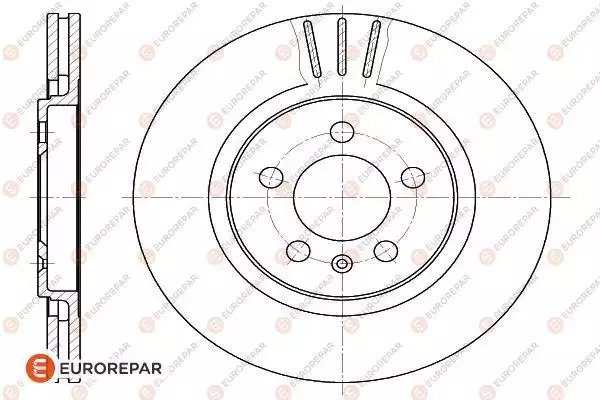 Тормозной диск передний EUROREPAR 1618877880