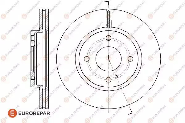 Тормозной диск передний EUROREPAR 1618889880