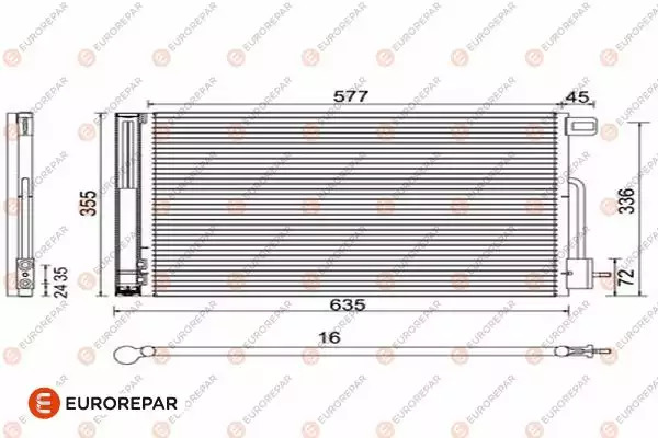 Радиатор кондиционера EUROREPAR 1610161480