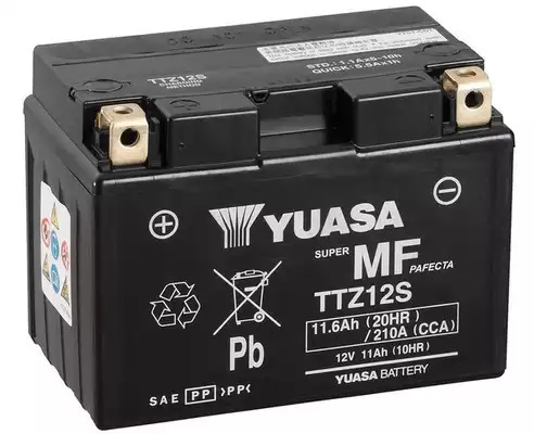 Аккумулятор для мотоцикла Yuasa MF VRLA AGM 12V 11.6Ah 210A (сухой) YUASA TTZ12S