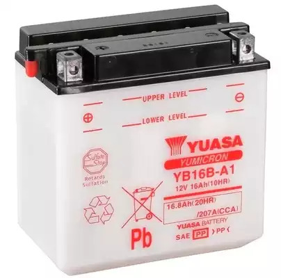 Аккумулятор на мотоцикл Yuasa YuMicron 12V 16.8Ah 207A L+ YUASA YB16BA1