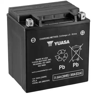 Аккумулятор на мотоцикл Yuasa AGM 12V 31.6Ah 385A R+ MF VRLA YUASA YIX30LBS