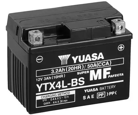 Аккумулятор (АКБ) Yuasa MF VRLA Battery AGM 12V 3Ah R+ YUASA YTX4LBS