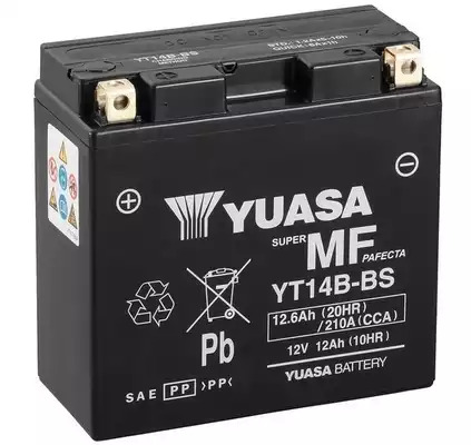 Аккумулятор на мотоцикл Yuasa MF VRLA Battery 12V 12.6Ah 210A L+ YUASA YT14BBS