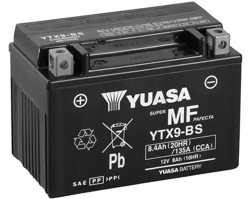 Аккумулятор для мотоцикла Yuasa MF VRLA 12V 8.4Ah L+ YUASA YTX9BS