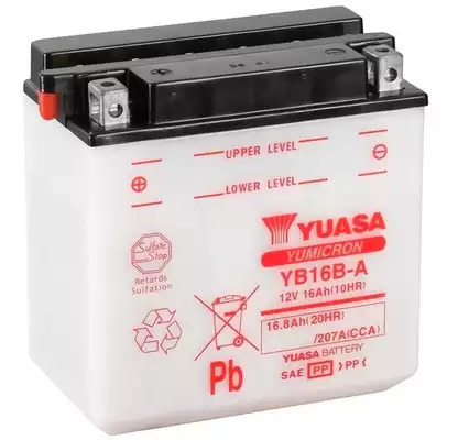 Аккумулятор на мотоцикл Yuasa 12V 16.8Ah 207A L+ YUASA YB16BA