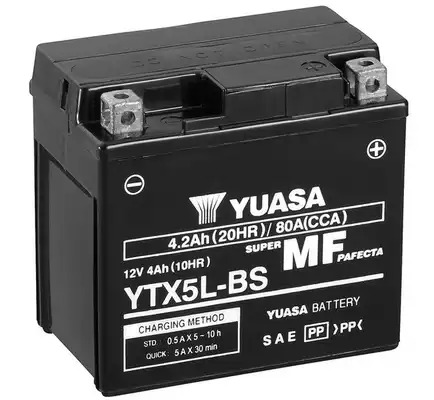 Аккумулятор (АКБ) Yuasa MF VRLA AGM 12V 4Ah R+ YUASA YTX5LBS