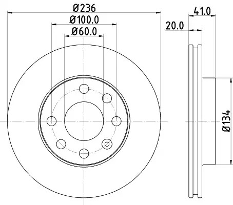 Тормозной диск передний HELLA PAGID 8DD355100821