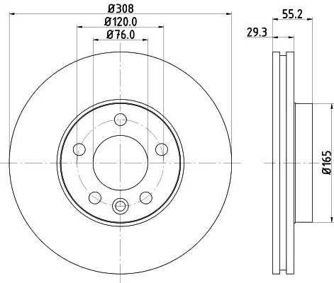 Тормозной диск передний HELLA PAGID 8DD355109661