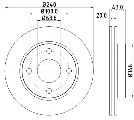Тормозной диск передний HELLA PAGID 8DD355102231