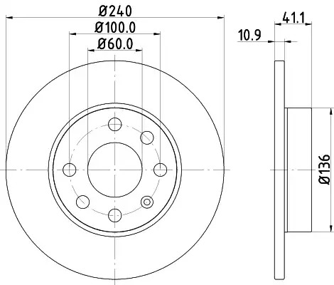 Тормозной диск передний HELLA PAGID 8DD355108311