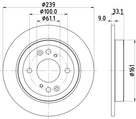 Тормозной диск задний HELLA PAGID 8DD355132061