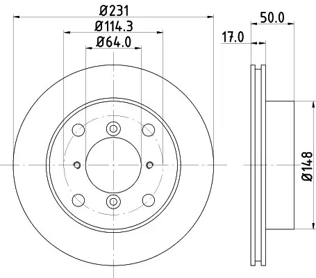 Тормозной диск передний HELLA PAGID 8DD355103921
