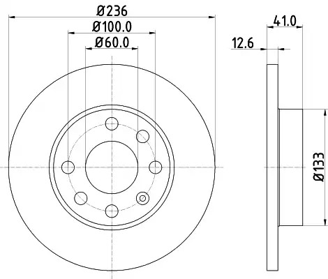 Тормозной диск передний HELLA PAGID 8DD355100431