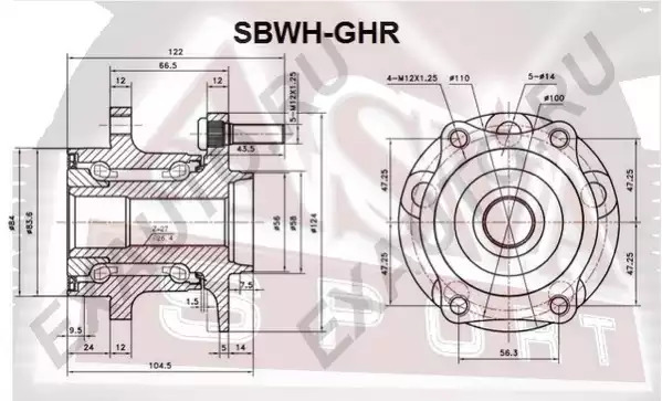 Комплект подшипника ступицы колеса ASVA SBWHGHR