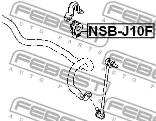 Втулка переднего стабилизатора d23 FEBEST NSBJ10F