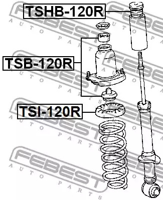 Втулки амортизатора (комплект) FEBEST TSB120R