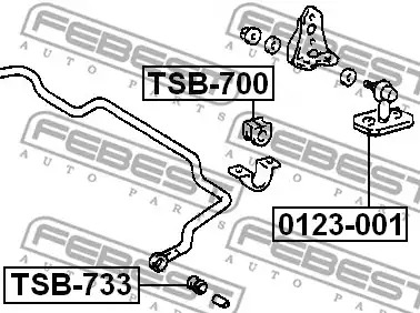 Втулка переднего стабилизатора d11 FEBEST TSB733