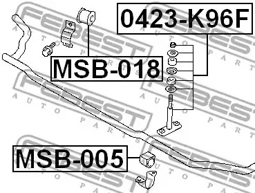 Втулка переднего стабилизатора d20 FEBEST MSB018