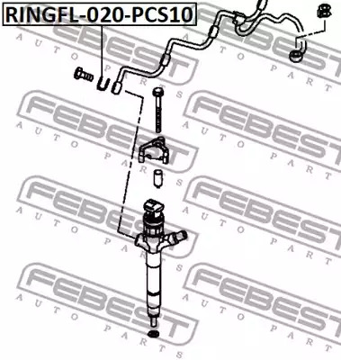 Уплотнительное кольцо, клапанная форсунка FEBEST RINGFL020PCS10