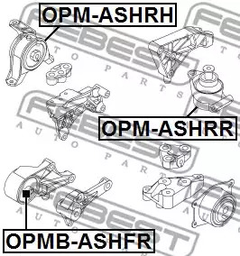 Сайленблок передней подушки двигателя FEBEST OPMBASHFR