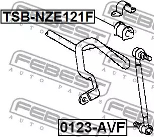 Втулкa стабилизатора переднего d18 FEBEST TSBNZE121F
