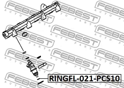 Прокладка форсунки FEBEST RINGFL021PCS10