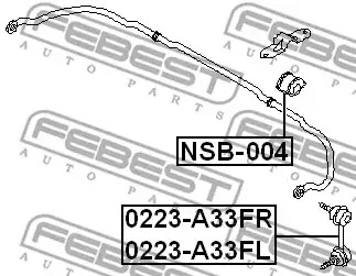 Втулкa стабилизатора переднего d22 FEBEST NSB004