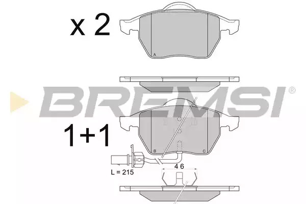 Тормозные колодки передние BREMSI BP2816