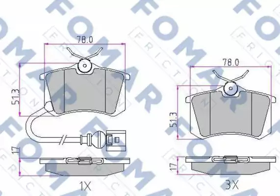 Тормозные колодки задние FOMAR FRICTION FO920181
