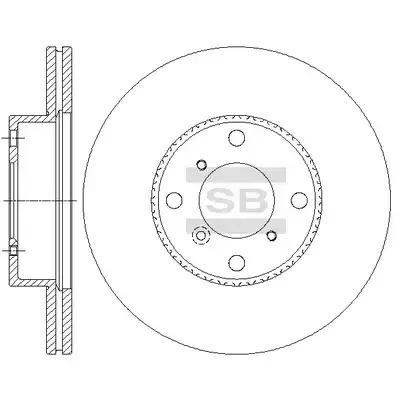 Тормозной диск передний, вентилируемый SANGSIN (Hi-Q) SD4808