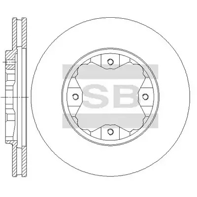 Тормозной диск передний, вентилируемый SANGSIN (Hi-Q) SD4108