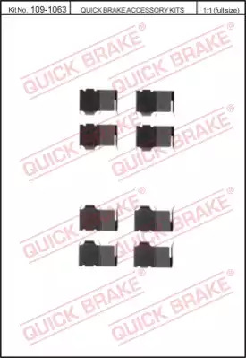 Пластины тормозных колодок передних QUICK BRAKE 1091063