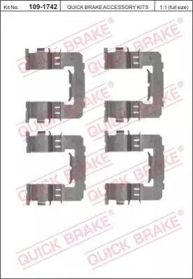 Пластины тормозных колодок передних QUICK BRAKE 1091742